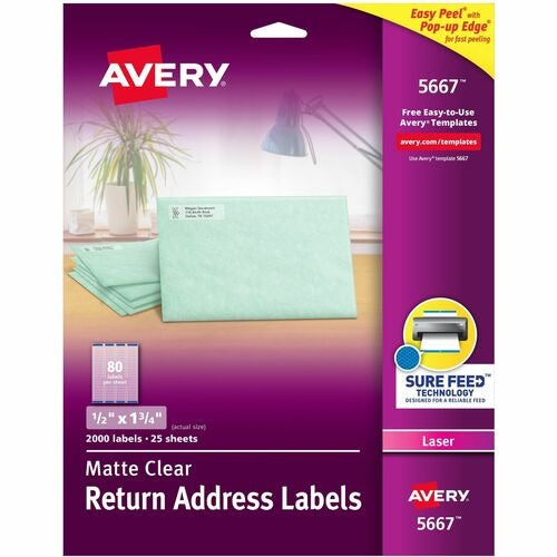 AVERY Avery AVE5667 Matte Clear Laser Labels 2000 Pack