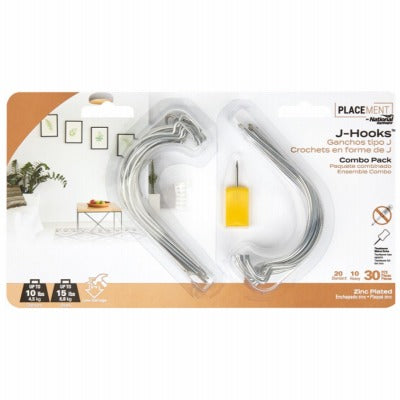 NATIONAL HARDWARE National Mfg N260-116 J-hook Combo Pack 35 Lb 4-piece