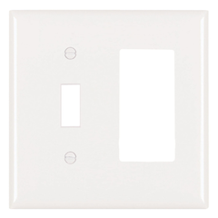 Legrand SP126W Combination Wall Plate 1 Toggle Switch and 1 Decorator Two Gang White