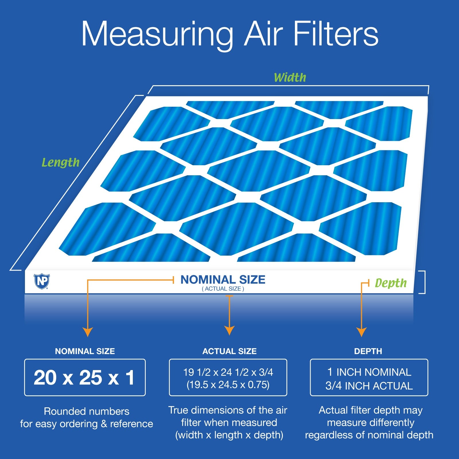 NORDIC PURE Nordic Pure 20x25x1M7-6 Merv 7 Pleated Air Filter 6 Pack