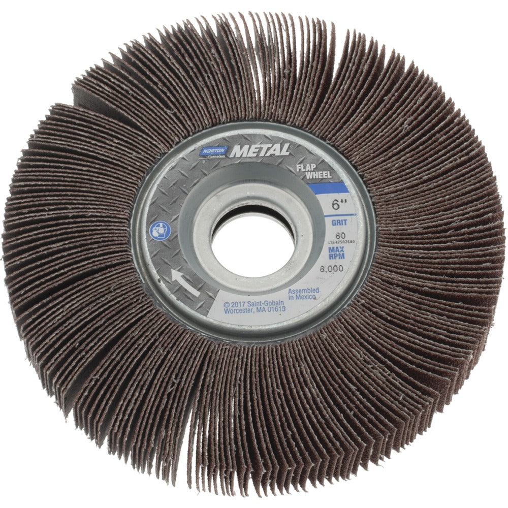 NORTON Norton 63642502680 Flap Wheel 60 Grit 6x1 in Aluminum Oxide