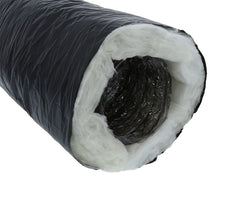 Hart & Cooley 27812 Flex Duct, 4 x 25' Insulated R8 Black Polyester