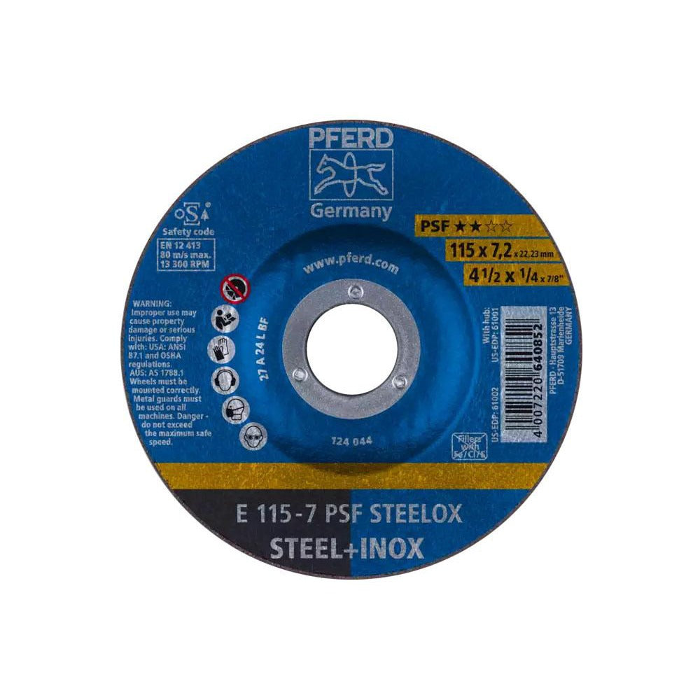 PFERD Pferd 62011640 Type 27 Grinding Wheel 4-1/2 in 24 Grit