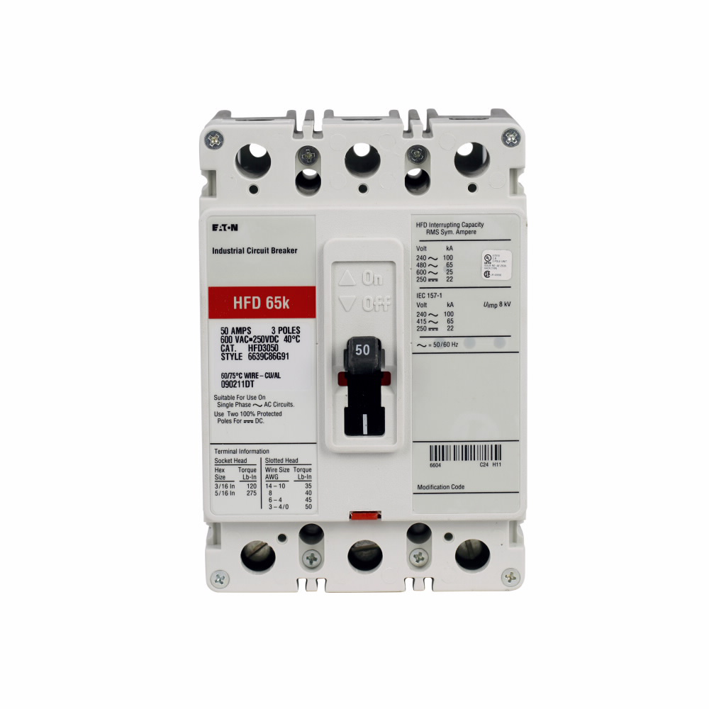 Eaton HFD3030 Circuit Breaker 600 VAC/250 VDC 30 A