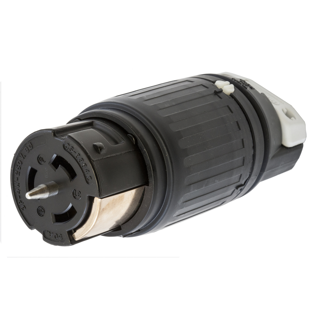 Hubbell Wiring Device-Kellems CS8364C 50A 3Ph 250V AC Twist-Lock Black Nylon Connector Body