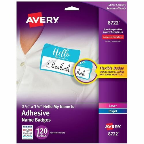 AVERY Avery AVE08722 Removable Name Tags 2-1/3x3-3/8 in 120pk