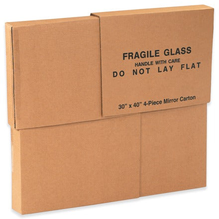 BSC PREFERRED Bsc Preferred 40604PCMC Mirror Box Panel Kraft Corrugated 4pk