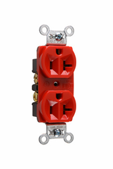 Pass & Seymour CRB5362RED Duplex Straight Blade Receptacle 125 VAC 20 A 2 Poles 3 Wires NEMA 5-20R