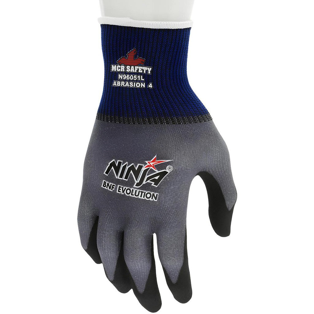 MCR SAFETY Mcr Safety N96051L Work Gloves Large Nitrile Foam-coated