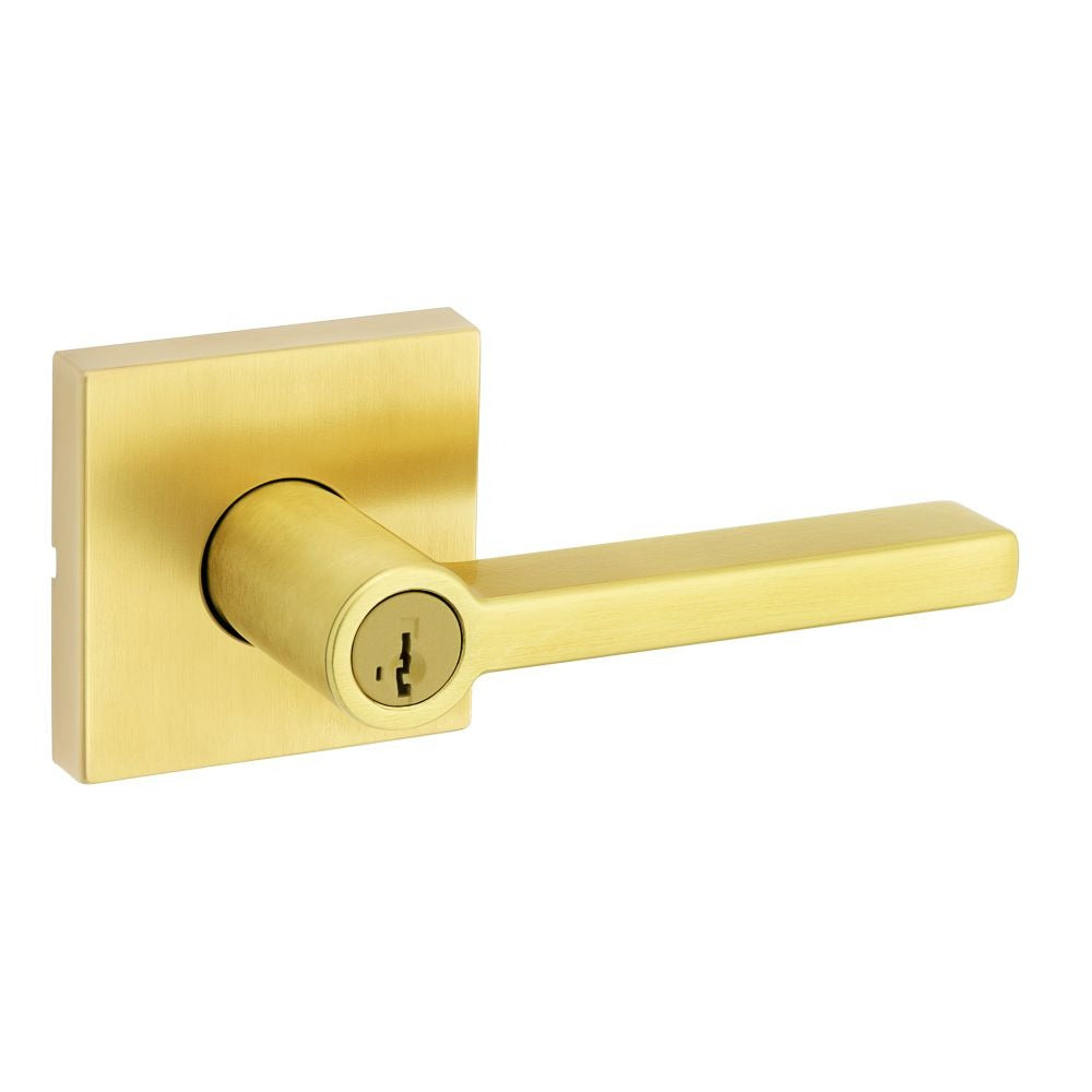 KWIKSET Kwikset 740HFLSQT-4S Halifax Entry Lock Smartkey Satin Brass
