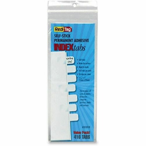 REDI-TAG Redi-tag RTG31010 Write-on Index Tabs Pack of 416