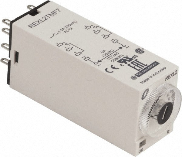 SCHNEIDER ELECTRIC Schneider Electric REXL2TMF7 Dpdt Time Delay Relay 120V
