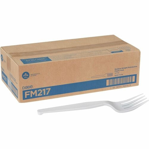DIXIE Dixie Foods DXEFM217 White Plastic Fork Carton 1000