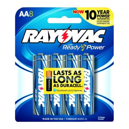 RAYOVAC Rayovac 815-8K High Energy AA Alkaline Battery 1.5 V (8 Pack) 8158K
