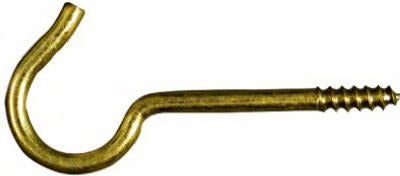 NATIONAL HARDWARE National Mfg N192-278 Brass Ceiling Hook 3.375in 25LB 2 Pack