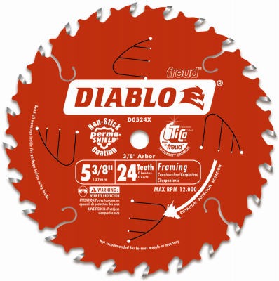 DIABLO Freud D0524X 5.375in 24T Cordless Circular Saw Blade