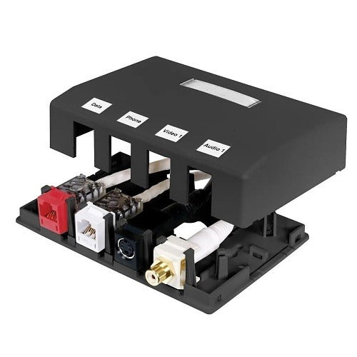 HUBBELL Hubbell Premise Wiring HSB4BK Surface Mount Wall Box