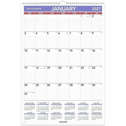 AT-A-GLANCE At-a-glance AAGPM328 Monthly Wall Calendar Jan-dec