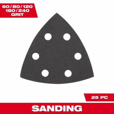 MILWAUKEE Milwaukee 49-25-2025 Triangle Sandpaper Variety Pack 25 Pk