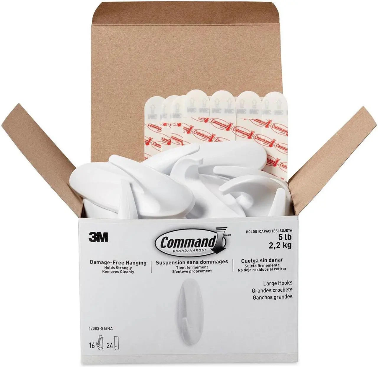 3M 3M MMM17083S16NA Designer Hooks 5 lb (Pack of 16) 17083S16NA