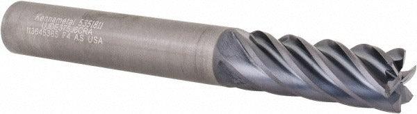 KENNAMETAL Kennametal 5351811 Corner Radius End Mill 3/8in 6 Flute Altin