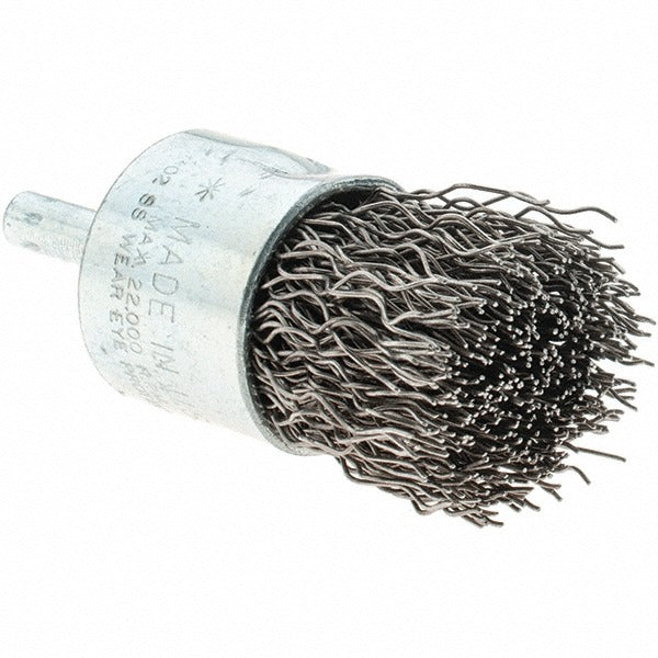 TRU-MAXX Tru-maxx 88523 End Brush 1 in Stainless Steel Crimped Wire