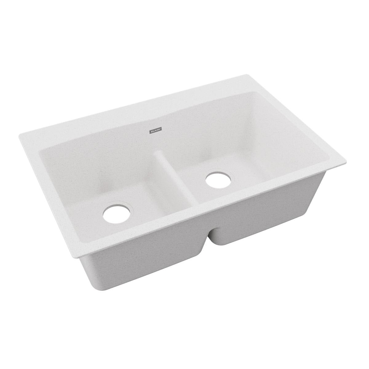 BSC PREFERRED Bsc Preferred ELGDLB3322WH0 Quartz Double Bowl Sink
