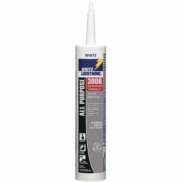 WHITE LIGHTNING White Lightning W12AF0010 Acrylic Latex Caulk 10 Oz