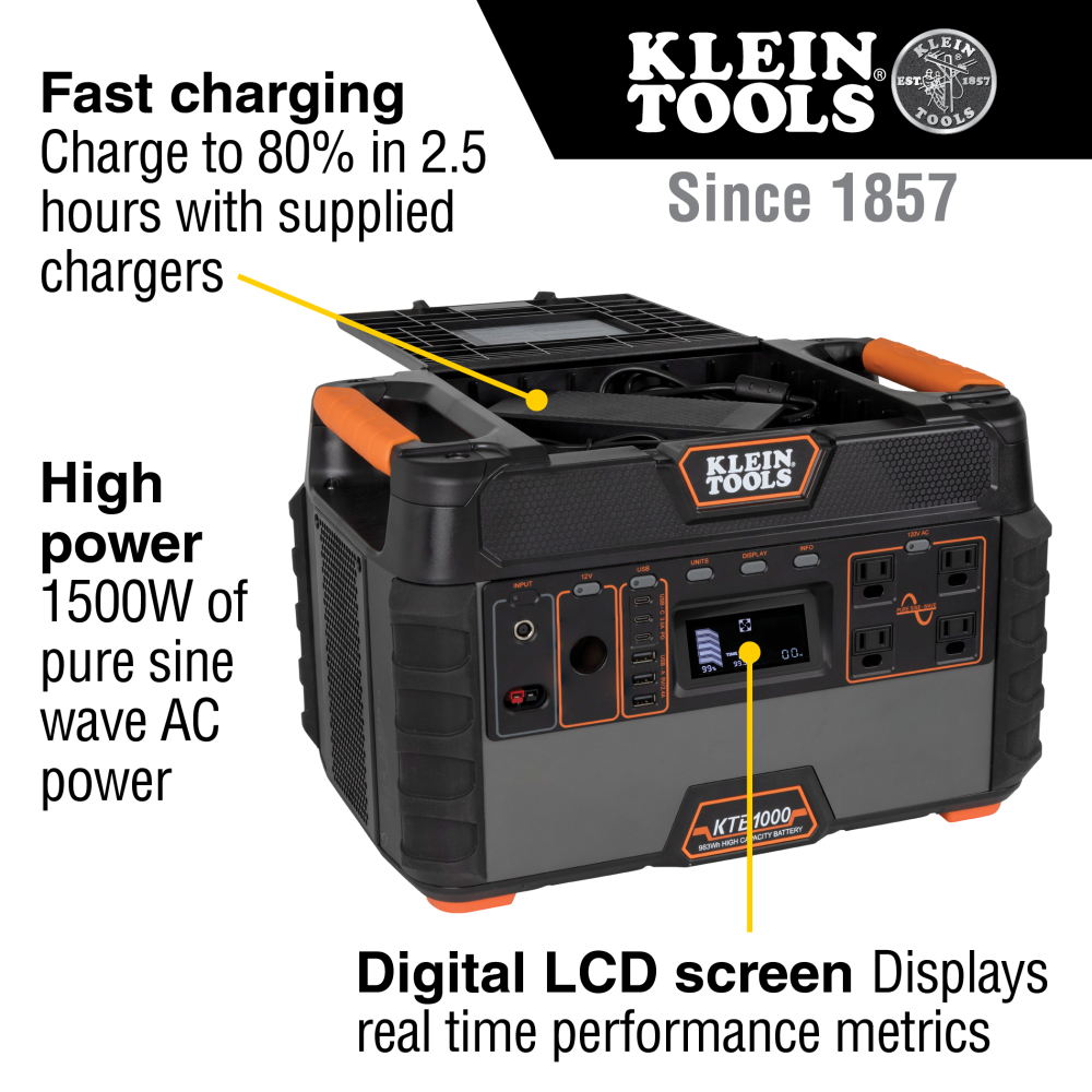 Klein Tools KTB1000 Portable Power Station 1500W