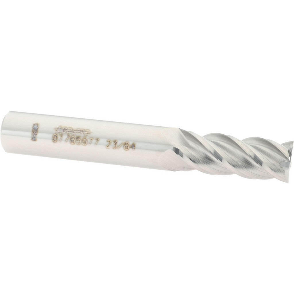 ACCUPRO Accupro 12182523 Square End Mill 23/64 in 4 Flute Carbide
