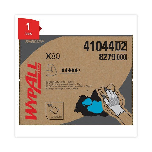 KIMBERLY-CLARK Kimberly-Clark KCC41044 WypAll X80 Wipers (12.5 x 16.45, 160/Box)