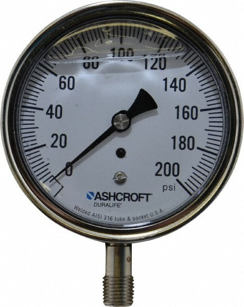 ASHCROFT Ashcroft 94488 Pressure Gauge 0-200 Psi 3.5 in Dial Npt