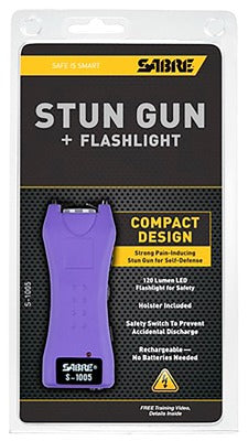 SABRE Sec S-1005-PR Mini Purple Stun Gun Led Flashlight