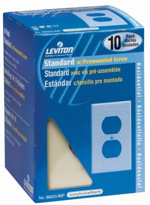 LEVITON Leviton Mfg Co M25-86003-IMP Duplex Wallplate Ivory 10 Pack