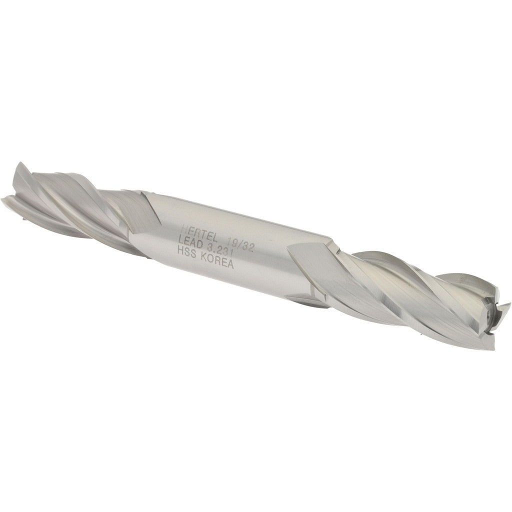 HERTEL Hertel E1051038 Square End Mill 19/32 in 4 Flute Hss