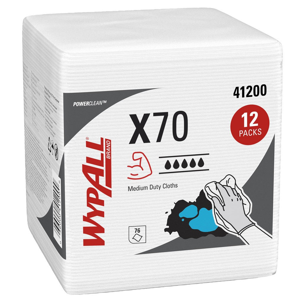 KIMBERLY-CLARK Wypall 41200 Powerclean X70 Shop Towel 12 Pack Case