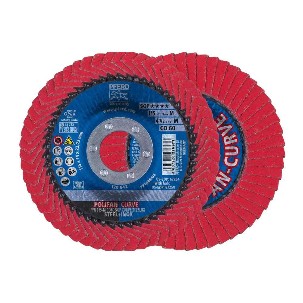 PFERD Pferd 67234 Flap Disc Type 27 60 Grit Ceramic 4.5 in