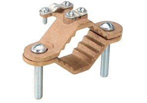 Bridgeport 1312-B Clamp, Protective, Brass, Ground Pipe, Grounding Electrode, Size 1 1/4 - 2 Inch