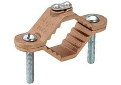 Bridgeport 1313-B Clamp, Ground, Bare Wire, Brass Ground Pipe Grounding Electrode Size 1 1/4 - 2 Inch