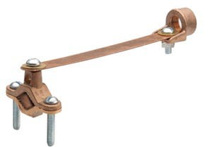 Bridgeport 1325-BH Clamp, Brass Ground, Strap and Hub, Brass, Steel Screw, Hub Size 1/2 Inch