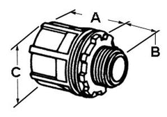 Bridgeport 152-DC Threaded Hub, Zinc Die Cast, Size 3/4 Inch