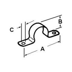 Bridgeport 1920 Strap, Pipe, Two Hole, Steel, Size 1/2 Inch