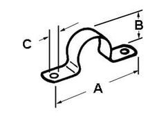 Bridgeport 1921 Strap, Pipe, Two Hole, Steel, Size 3/4 Inch