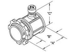 Bridgeport 230-DCI2 Connector, Set Screw, Zinc Die Cast, 105 Degrees C Insulated Throat, Size 1/2 Inch