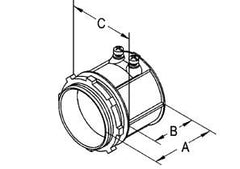 Bridgeport 239-I Connector, Set Screw, Steel, Insulated Throat, Size 4 Inch