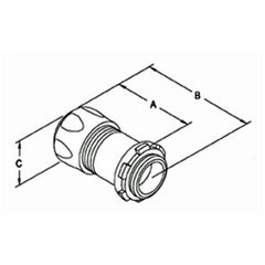 Bridgeport 252-I Connector, Compression, Steel, Insulated Throat, Size 1 Inch