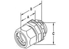 Bridgeport 252-RT2 EMT Raintight Compression Connector, 1 Inch