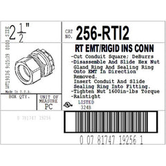 Bridgeport 256-RTI2 2-1/2 Raintight Insulated Connector NPT THREAD