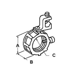 Bridgeport 385 Bushing, Insulated, Grounding, Malleable Iron, Size 1 1/2 Inch, 14-1/0 Lug