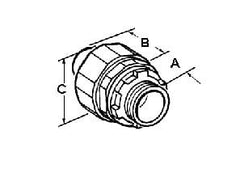 Bridgeport 430-NMLT Connector Liquid Tight Straight Non-Metallic Size 1/2 Inch